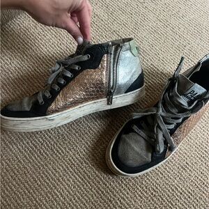 P448 Metallic and Black High-Tops